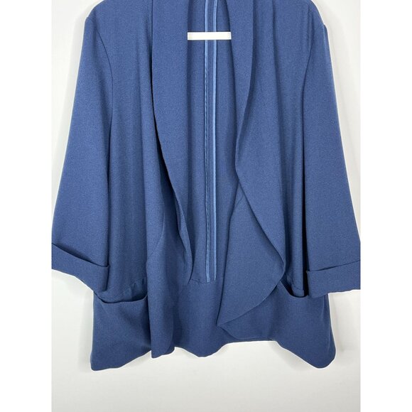 Time and Tru Plus 2X Blue Cardigan Open Front Long Sleeve Women’s 20 - Picture 3 of 13